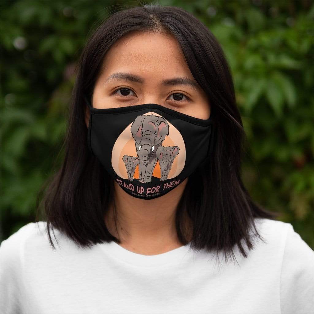 Stand Up for Elephants Fitted Polyester Face Mask - Black Accessories One size