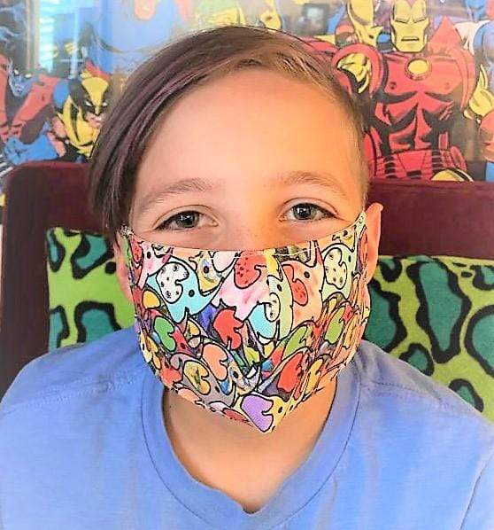 Two Layer Elephant Gathering Face Mask - 100% Cotton Fabric Face Covers (Machine Washable) Made in the USA