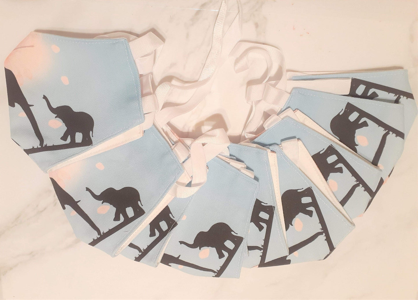 Two Layer Elephant Spring Face Mask - 100% Cotton Fabric Face Covers (Machine Washable) Made in the USA