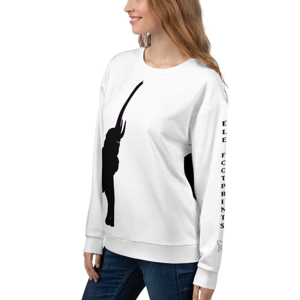 Unbelievably Cute Trunk Up Elephant Sweatshirt - Elephant Footprints