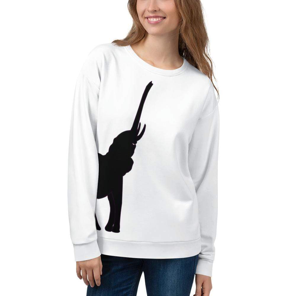 Unbelievably Cute Trunk Up Elephant Sweatshirt - Elephant Footprints