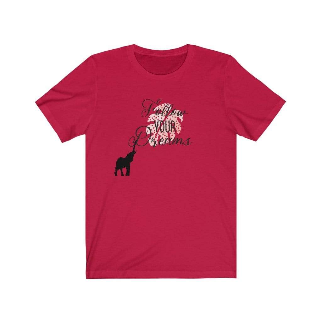 Unisex Elephant Short Sleeve Tee - Follow your Dreams