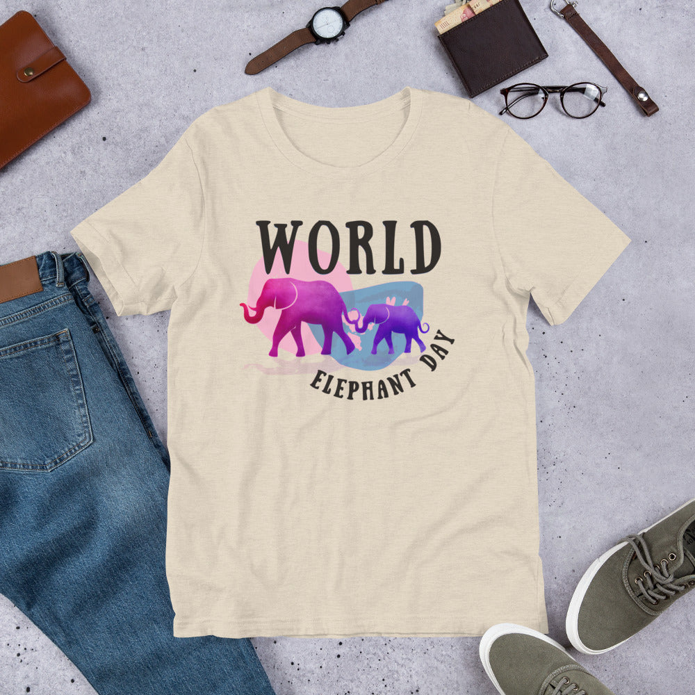 World Elephant Day Light Short-Sleeve Unisex T-Shirt