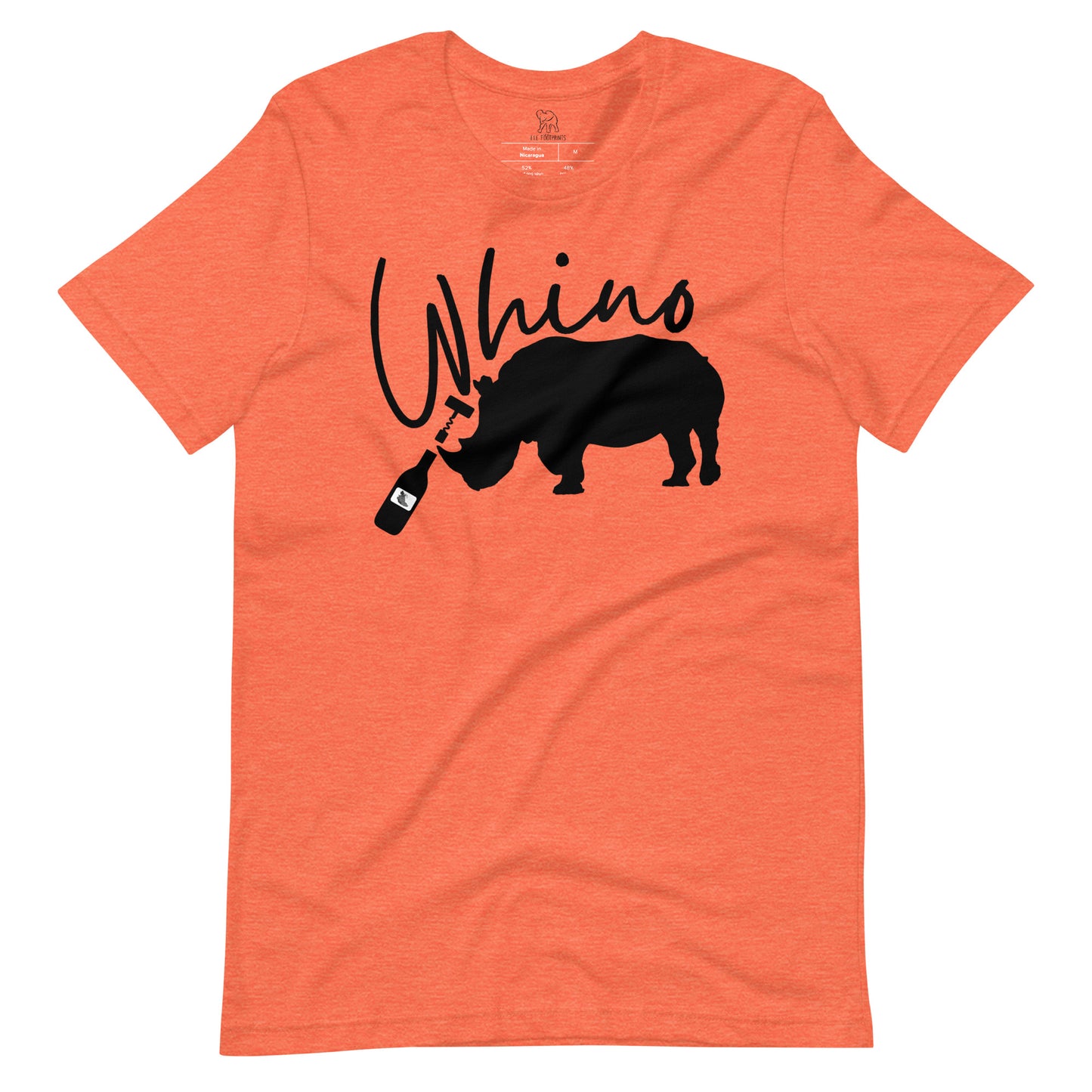 Whino Women's T-shirt | Rhino Opening a Bottle of Wine Shirt | Shirt with Rhino | Wine Shirt | Whino Men's T-shirt