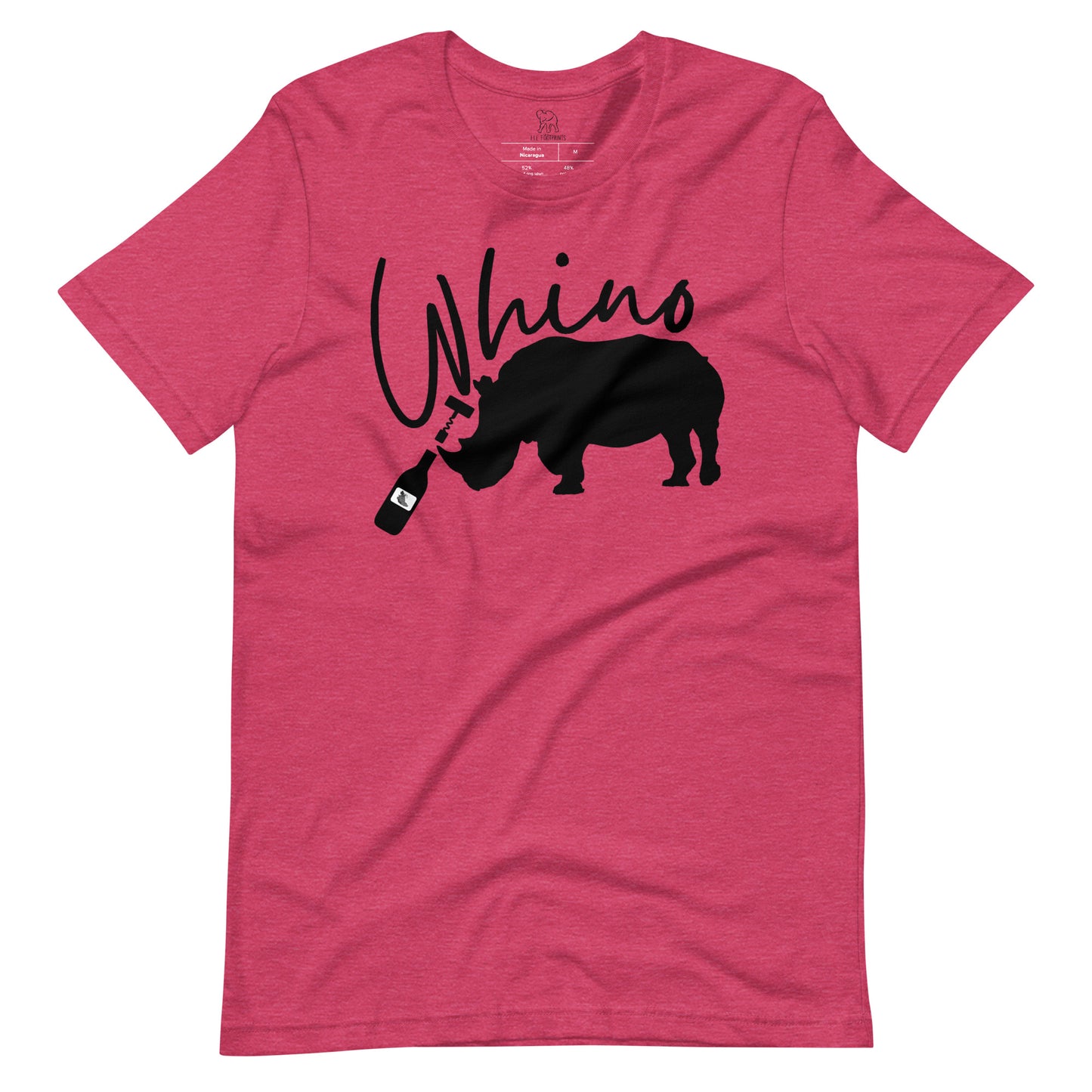 Whino Women's T-shirt | Rhino Opening a Bottle of Wine Shirt | Shirt with Rhino | Wine Shirt | Whino Men's T-shirt
