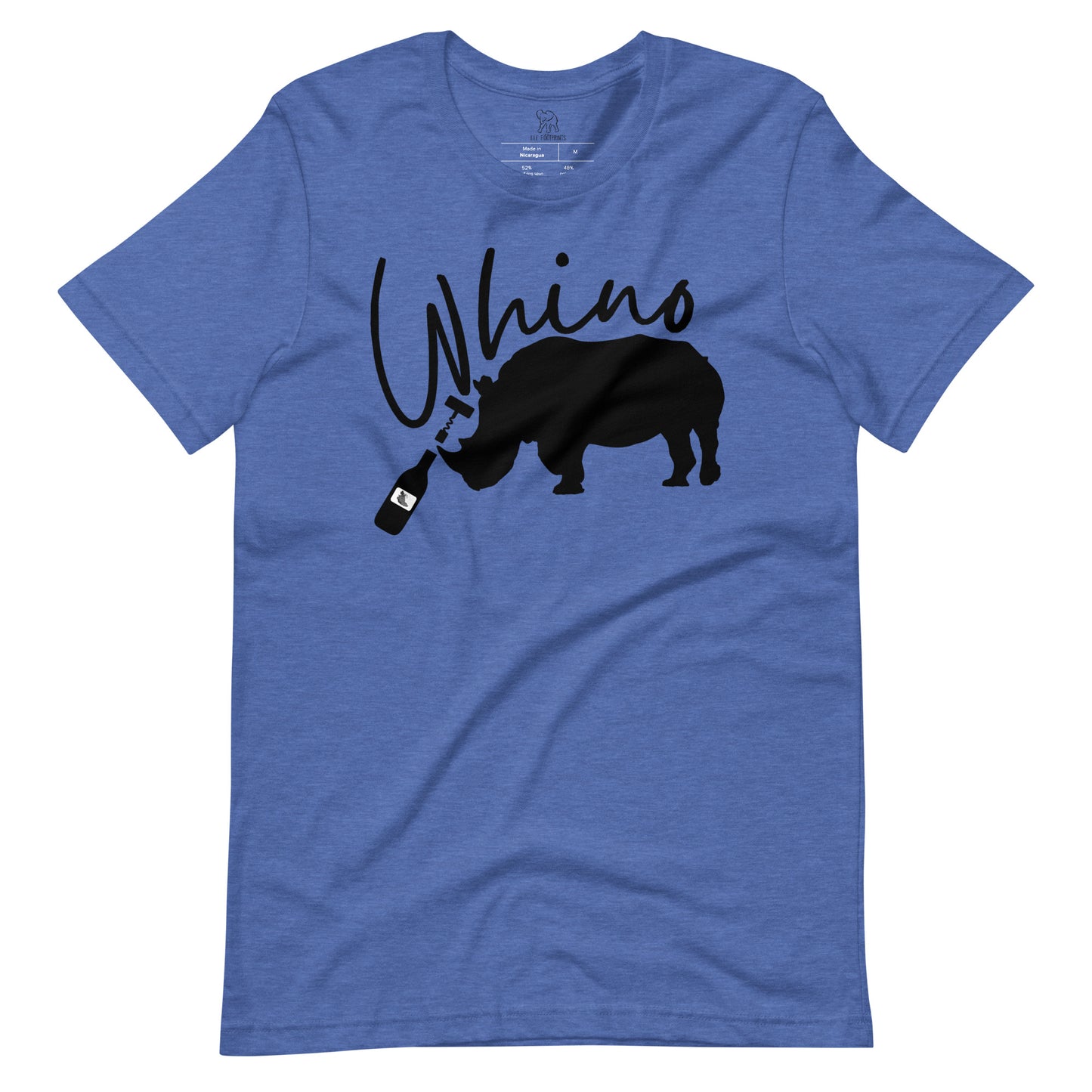 Whino Women's T-shirt | Rhino Opening a Bottle of Wine Shirt | Shirt with Rhino | Wine Shirt | Whino Men's T-shirt