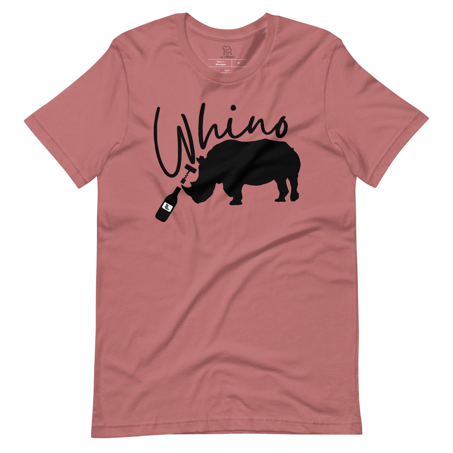 Whino Women's T-shirt | Rhino Opening a Bottle of Wine Shirt | Shirt with Rhino | Wine Shirt | Whino Men's T-shirt