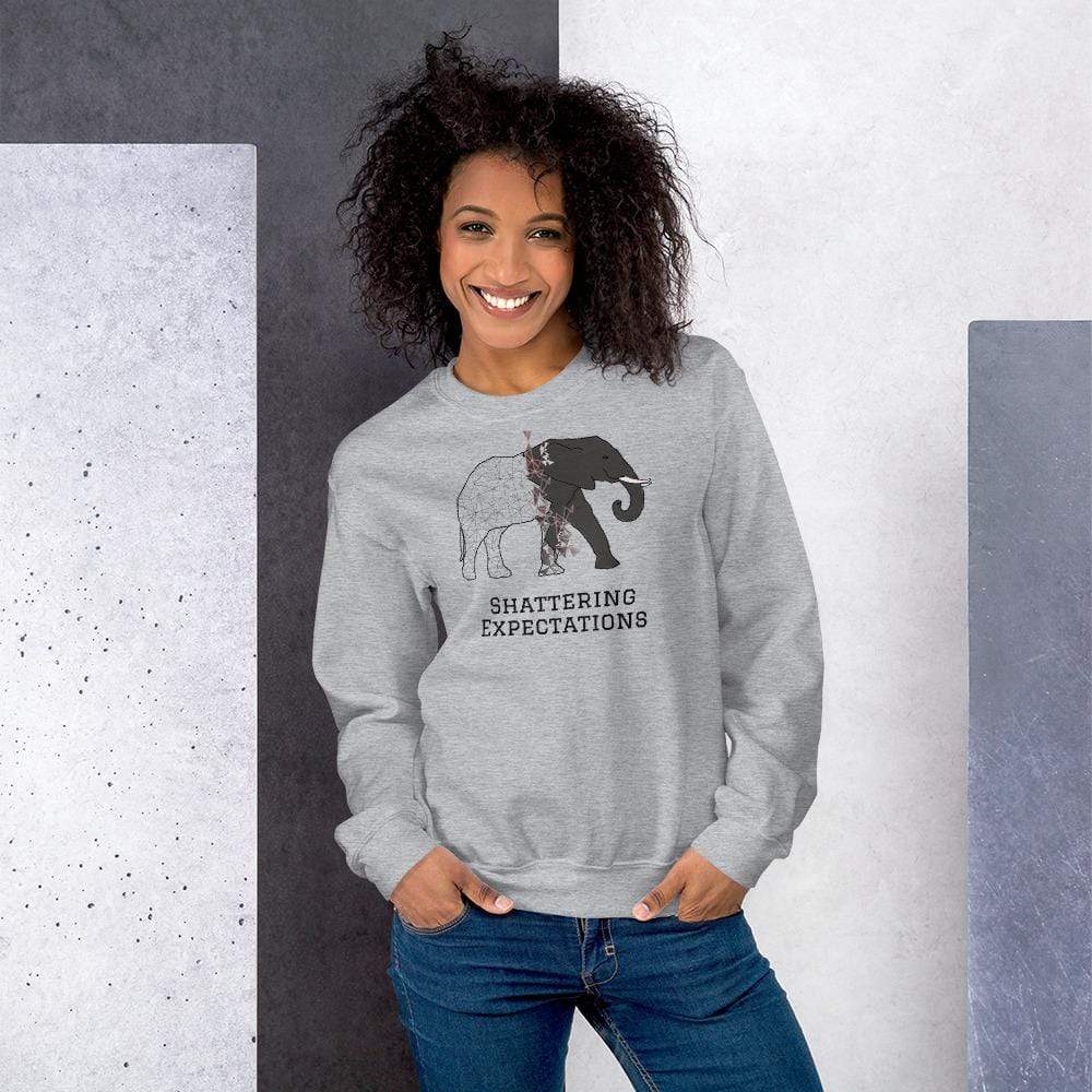 Shattering Expectations Unisex Sweatshirt - Elephant Footprints