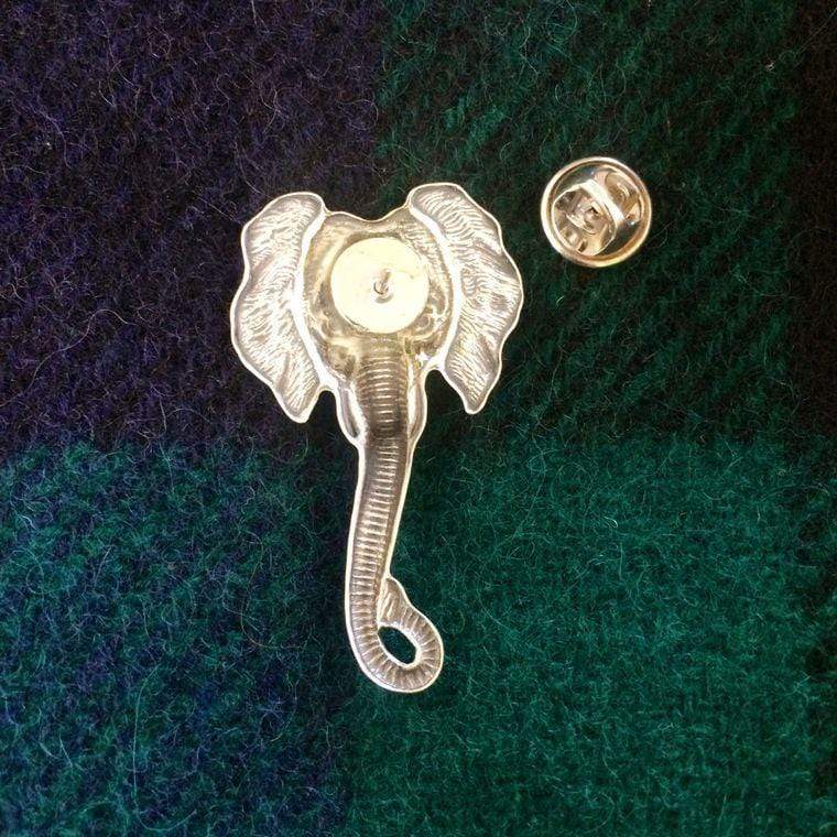 Vintage Elephant Necktie Tack Lapel Pin - Oxidized Silver Necktie
