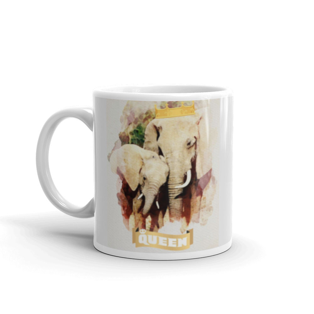 Queen Elephant and Baby Elephant Mug
