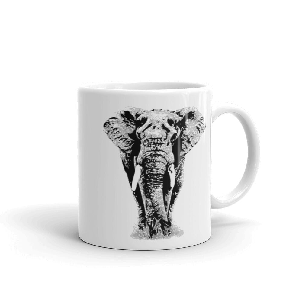 Jumbo Elephant White Glossy Mug