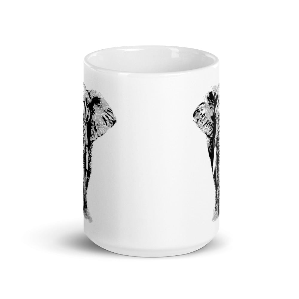 Jumbo Elephant White Glossy Mug