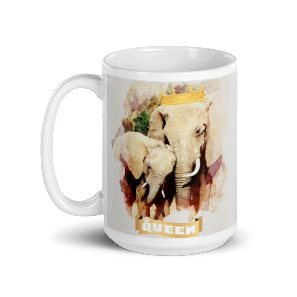 Queen Elephant and Baby Elephant Mug