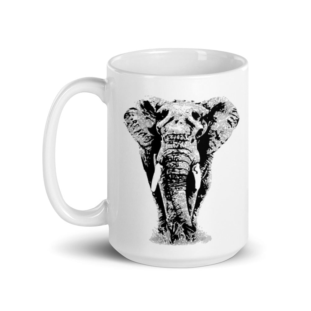 Jumbo Elephant White Glossy Mug