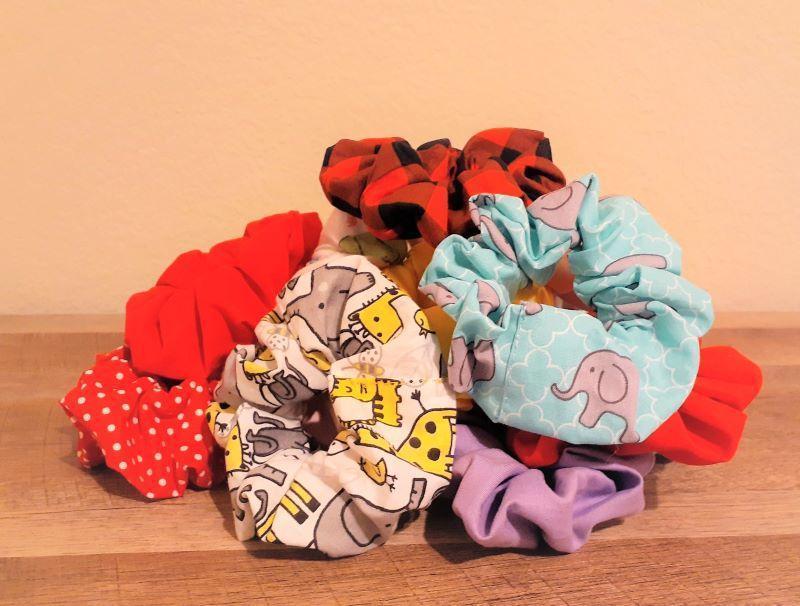 White Polka Dots + Bright Red Scrunchies - Set of Two Scrunchies