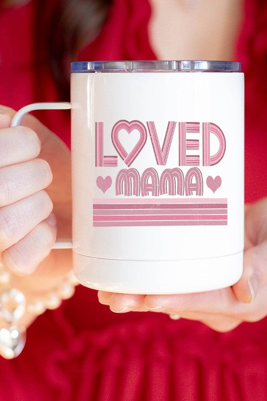 Loved Mama Hearts Stainless Steel Travel Cup