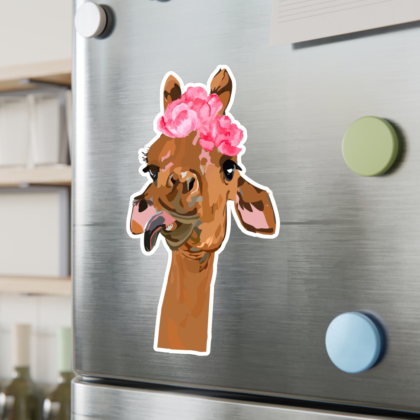Cute Spotless Giraffe with a Flower Crown | Cute Safari Decal For Boys, Girls, Kids| Waterproof, Vinyl and Dishwasher Safe | Laptop, Water bottle, Planner, Tumbler