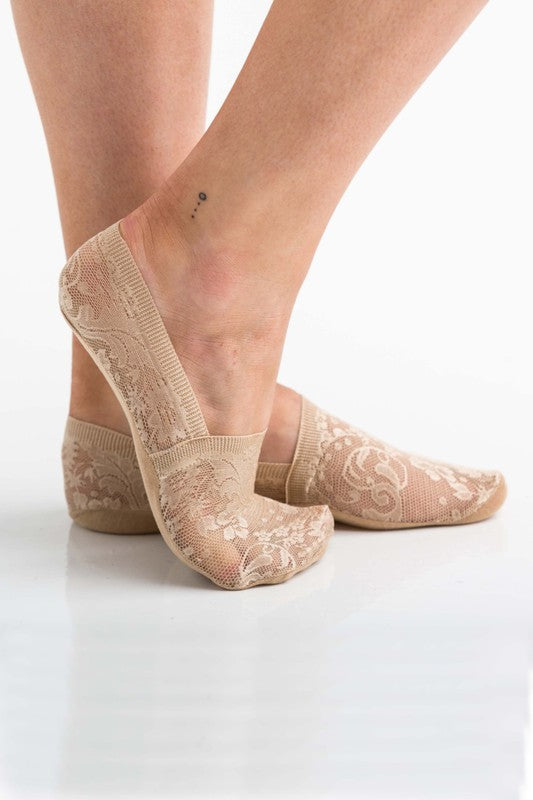 No-Slip Floral Lace Socks