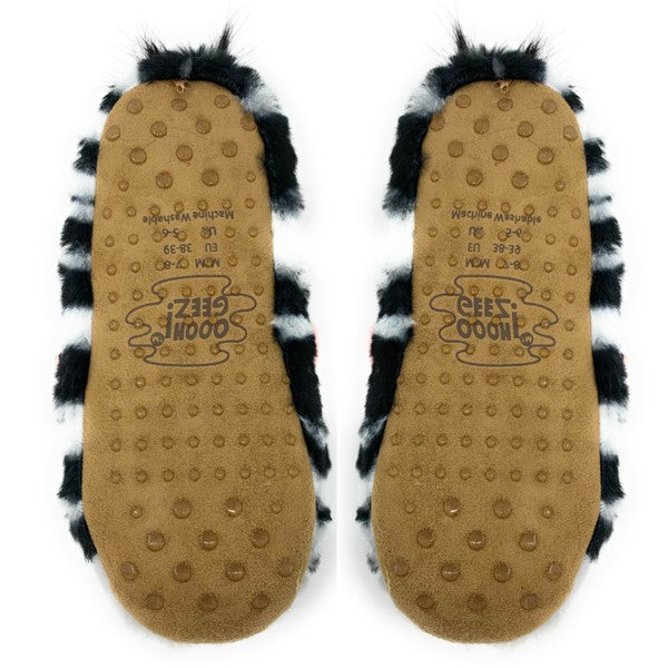 ZZ Zebra - Women's Fluffy Animal House Slippers