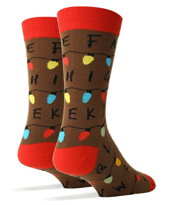 Stranger - Men's Christmas Cotton Crew Funny Socks