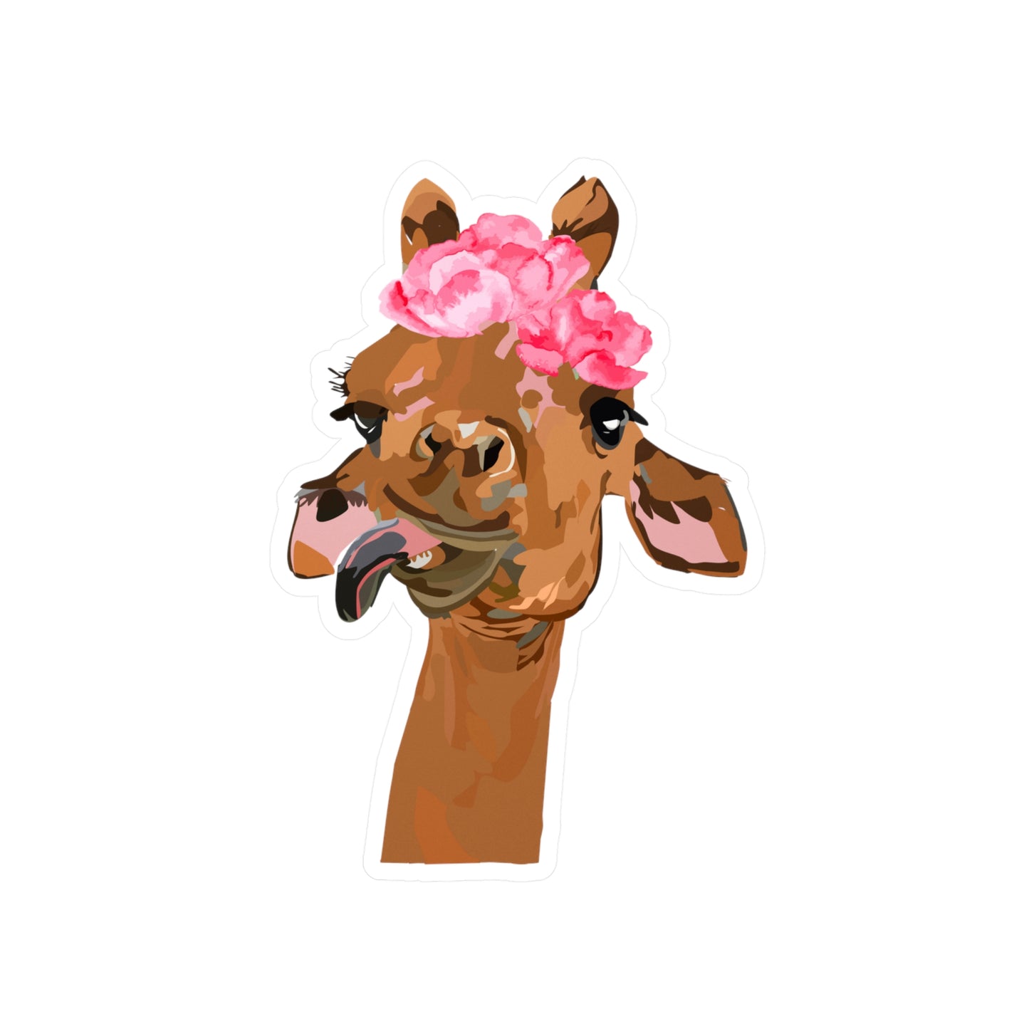 Cute Spotless Giraffe with a Flower Crown | Cute Safari Decal For Boys, Girls, Kids| Waterproof, Vinyl and Dishwasher Safe | Laptop, Water bottle, Planner, Tumbler