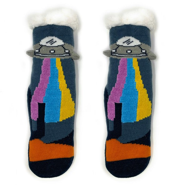 Kids Sherpa Slipper Sock  -UFO Real