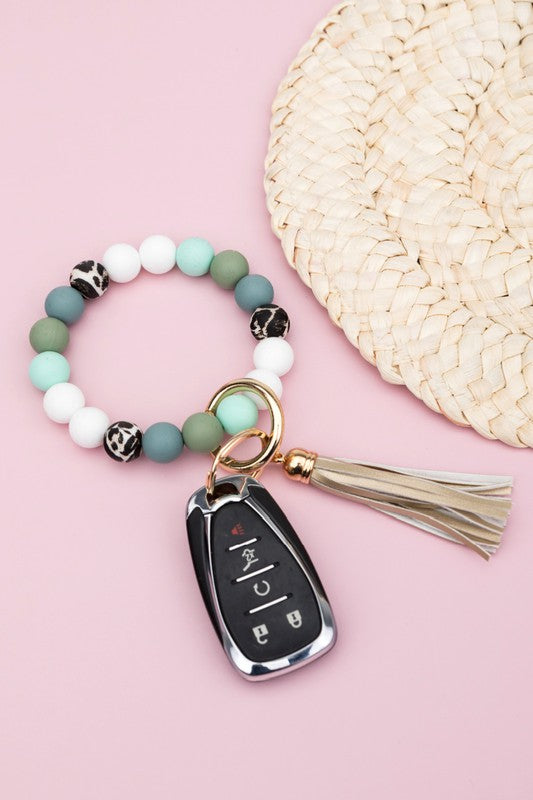 Luxe Silicone Monochromatic Key Ring Bracelet