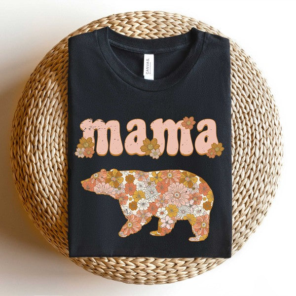 Mama Bear Flowers Short Sleeve Graphic Tee