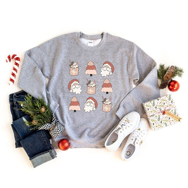 Santa Tree Mug Chart Graphic Sweatshirt