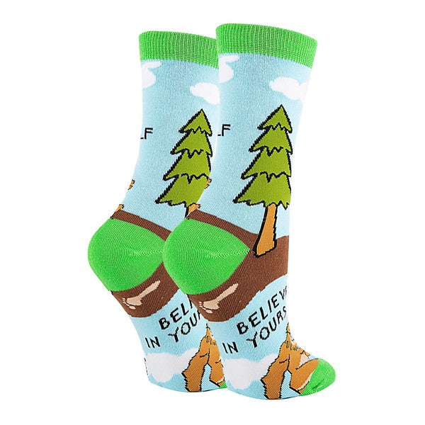 Womens Crew Socks - Believe