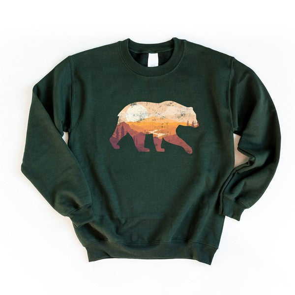Bear Sunset Valley Graphic Sweatshirt