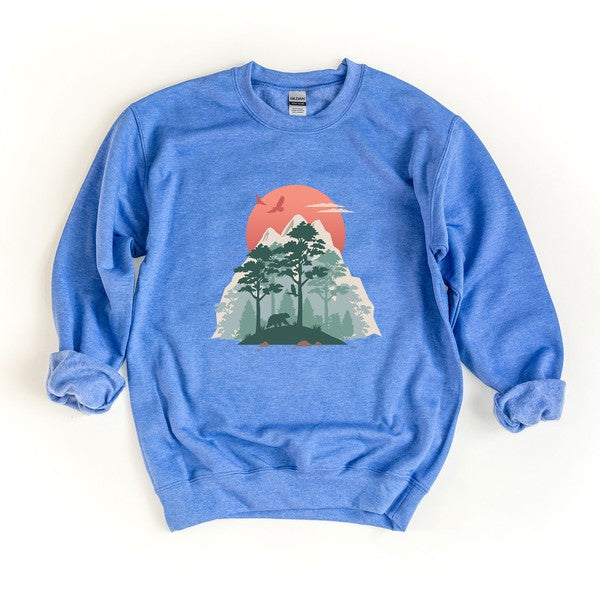 Bear In Forest Graphic Sweatshirt