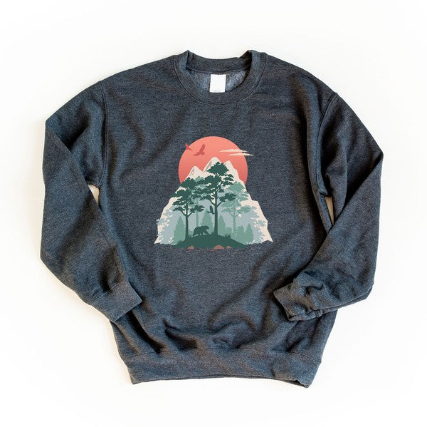 Bear In Forest Graphic Sweatshirt
