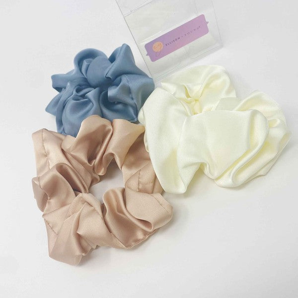 Soft And Full Satin Scrunch Set Of 3