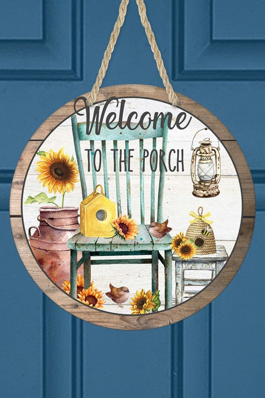 Welcome to the Porch Rocker Door Hanger