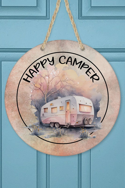 Happy Camper Home Decor Door Hanger