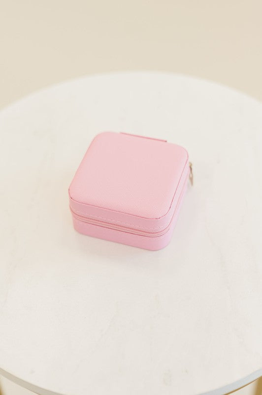 Cute Compact Travel Jewelry Organizer Box Case | Perfect Jewelry Gift Box | Vegan leather Jewelry Case