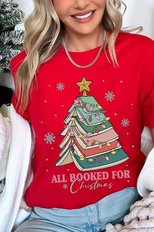 All Booked for Christmas Unisex Short Sleeved Shirt