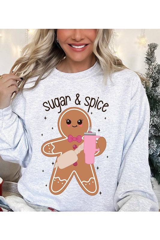 Christmas Sugar and Spice Gingerbread Man Unisex Fleece Sweatshirt