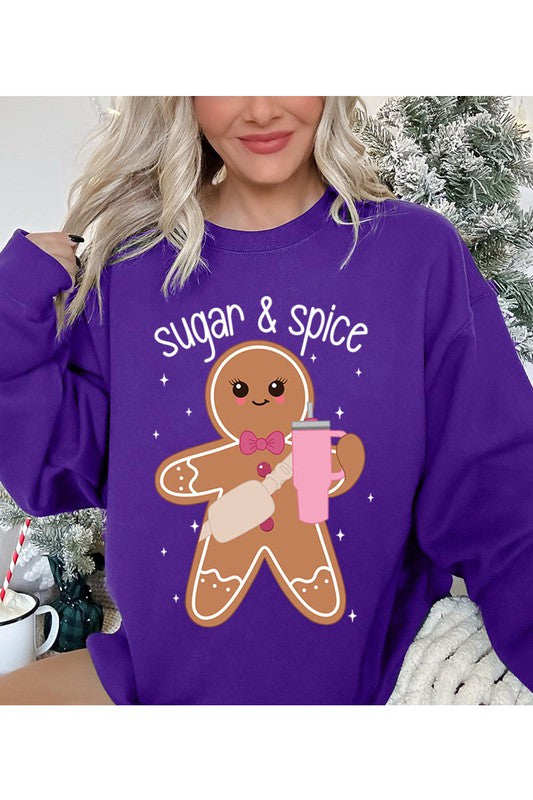 Christmas Sugar and Spice Gingerbread Man Unisex Fleece Sweatshirt