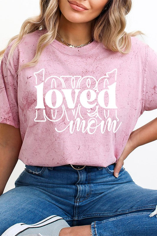 Mother's Day Loved Mom Stack Color Burst Tee