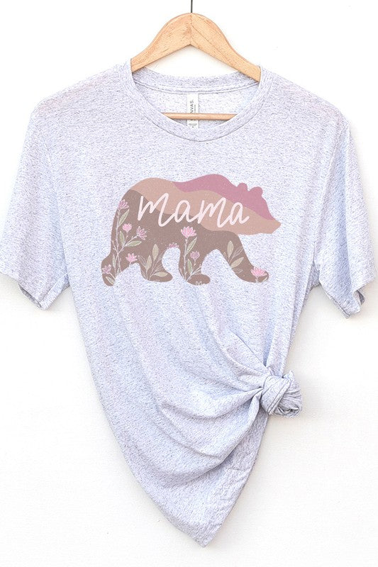 Mother's Day Mama Floral Bear Graphic Tee