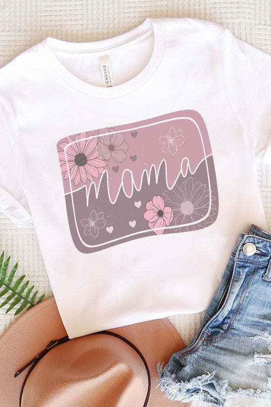 Mother's Day Mama Floral Block Graphic Tee