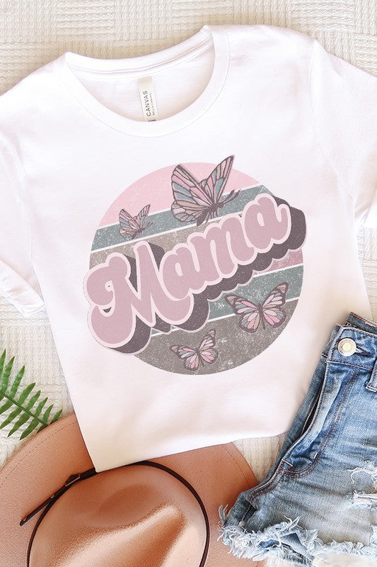 Mother's Day Mama Butterfly Circle Graphic Tee