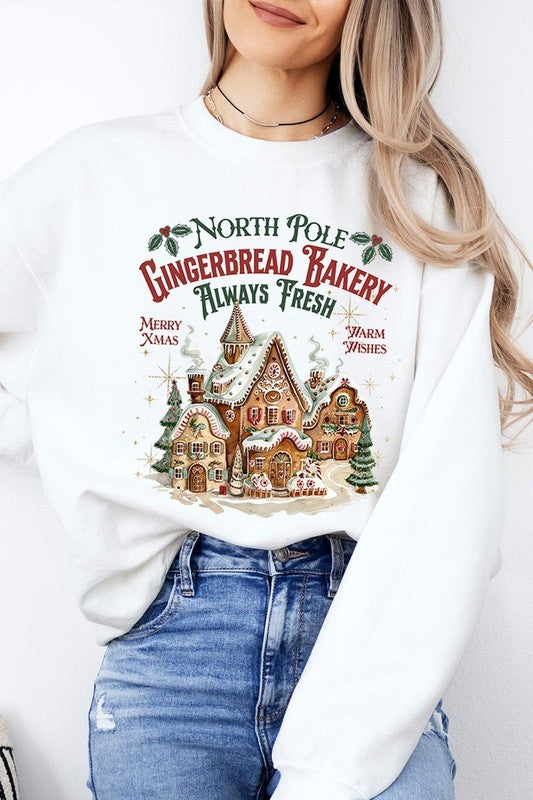 Gingerbread Bakery Graphic Fleece Sweatshirts