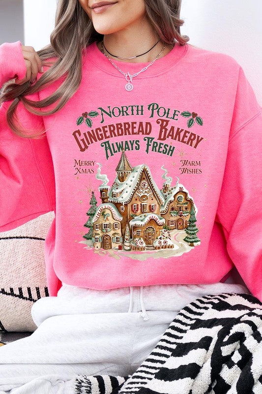 Gingerbread Bakery Graphic Fleece Sweatshirts