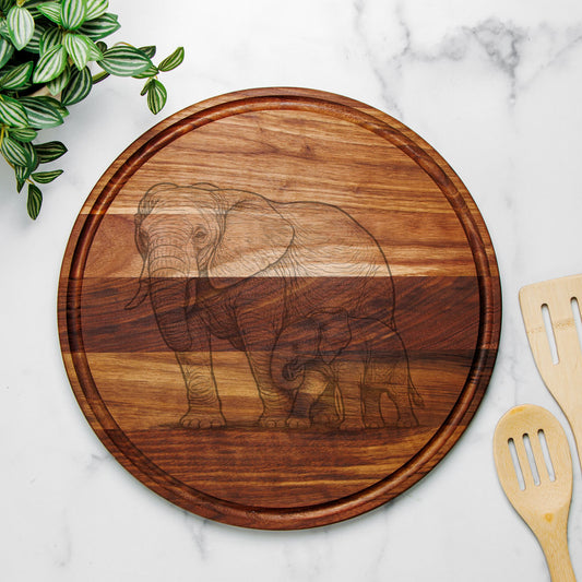 Mama and Baby Elephant Charcuterie Board – Housewarming Gift, Wedding Gift