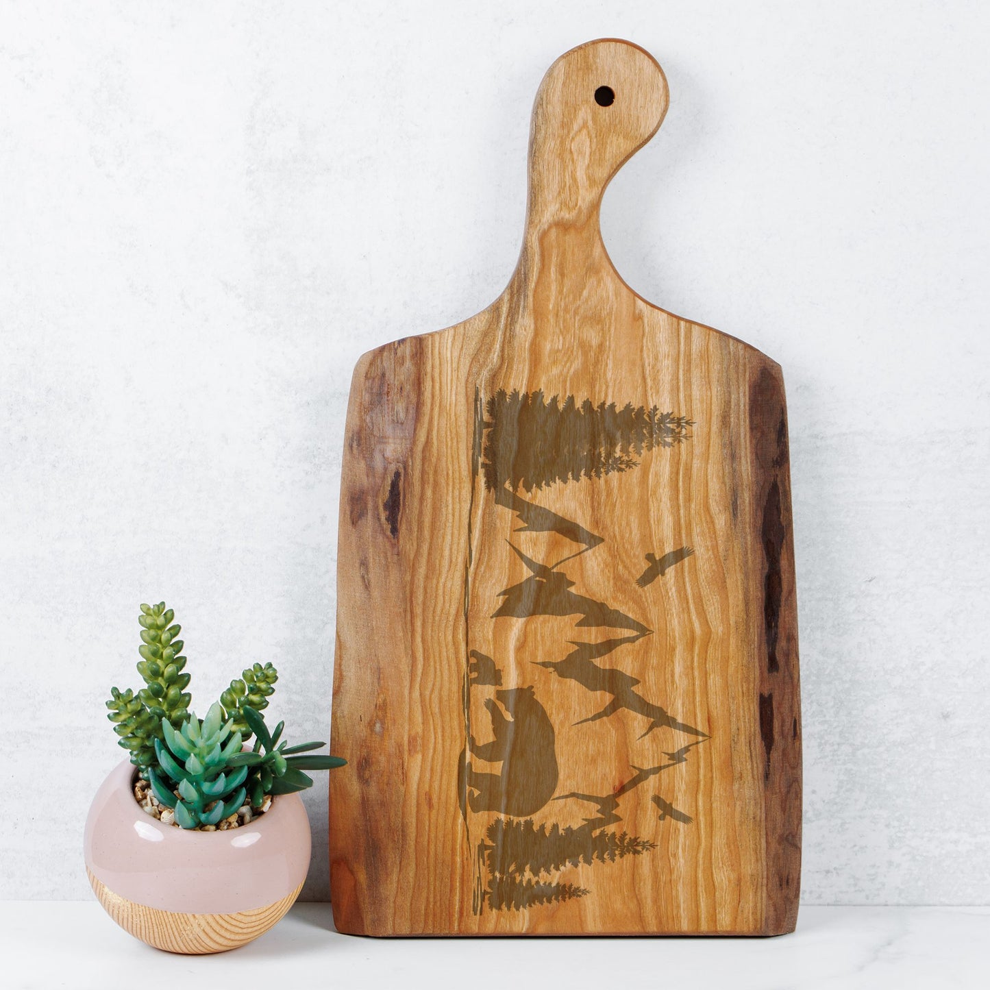 Mama and Baby Bear Live Edge Artisan Cherry Wood Serving Board