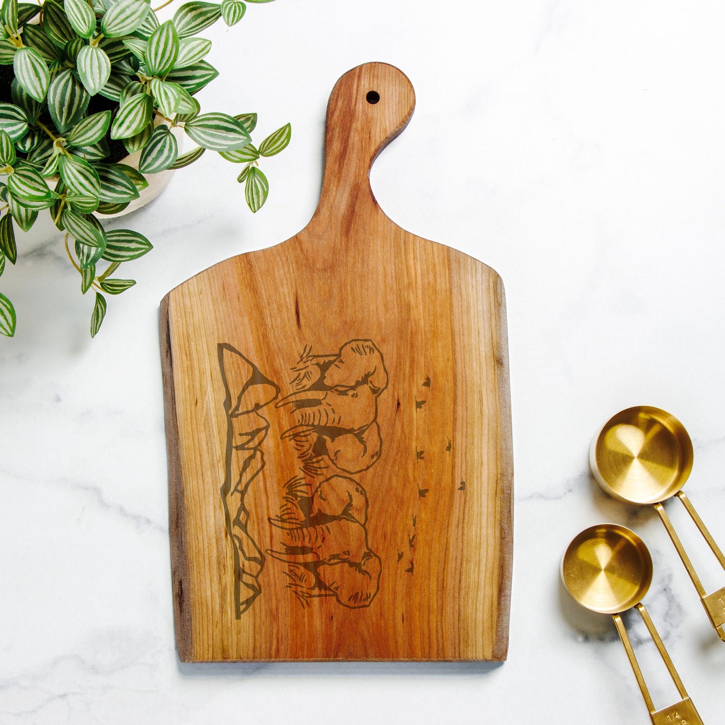 Safari-Inspired Jumbo Elephant Cherry Wood Cutting Board