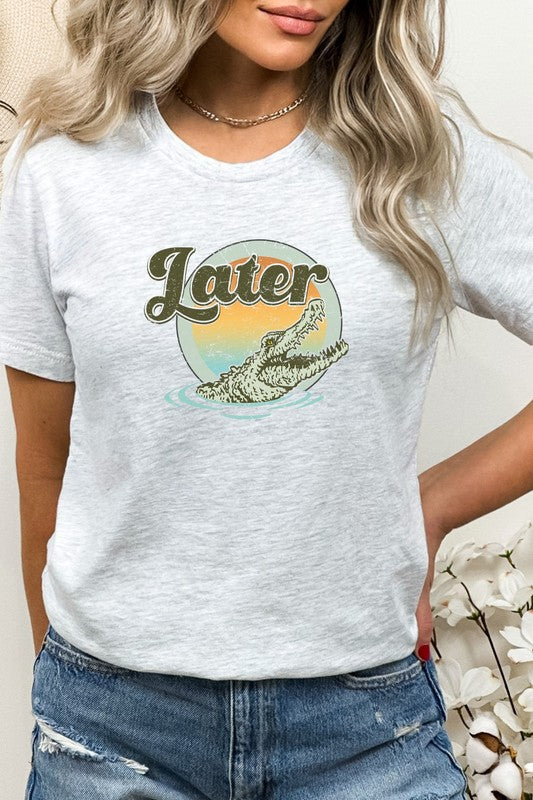 Later Alligator in Water Fun Animal Graphic Tee